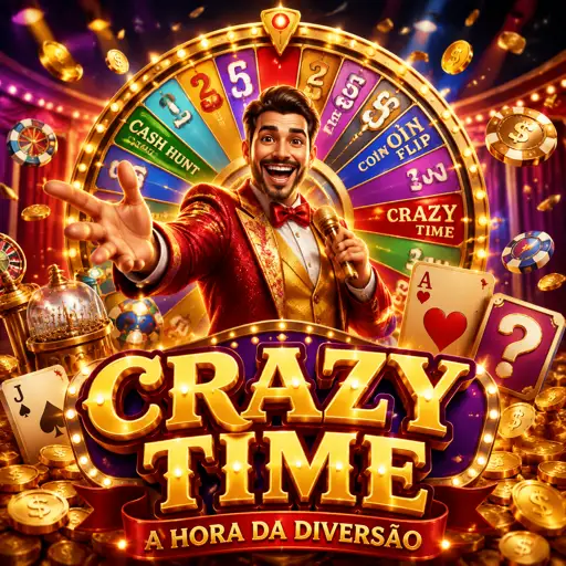 Roda gigante do Crazy Time em estúdio de game show